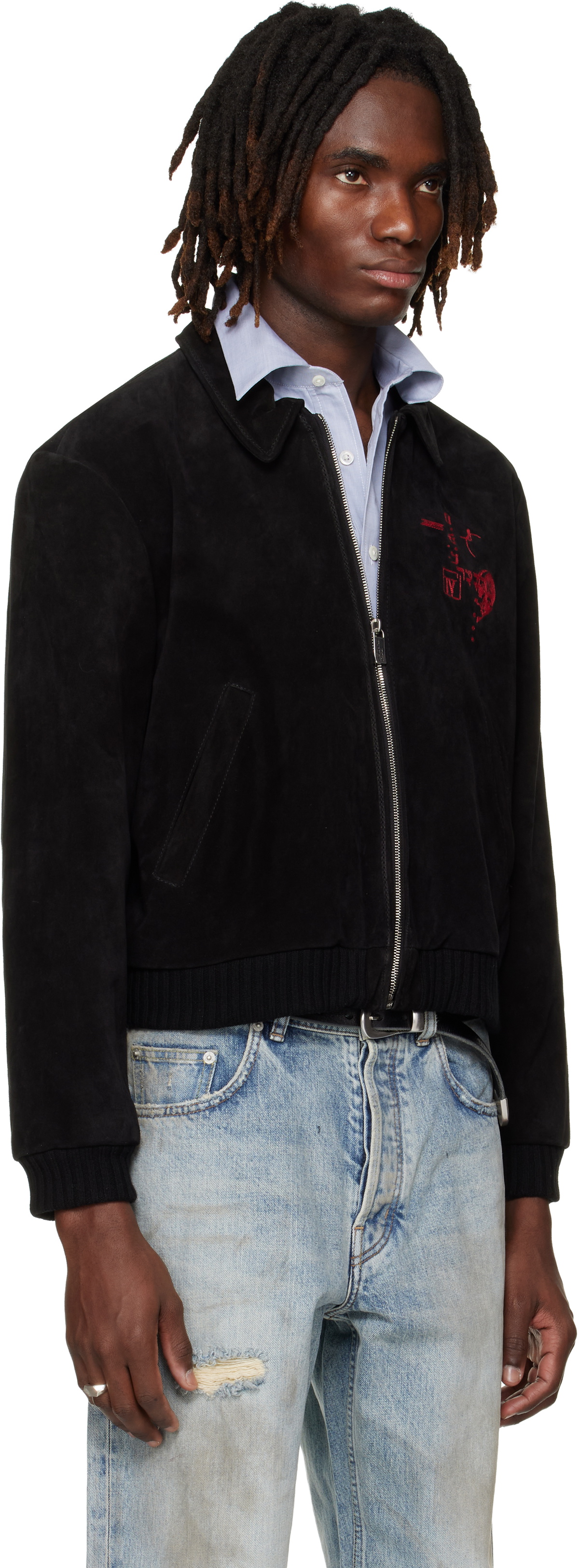 Enfants Riches Déprimés Black 'Constructivist' Suede Jacket