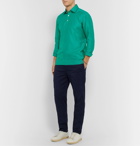 Kiton - Slim-Fit Cotton and Linen-Blend Half-Placket Shirt - Green