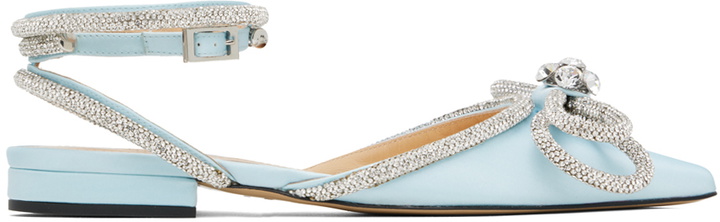 Photo: MACH & MACH Blue Double Bow Ballerina Flats