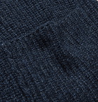 Boglioli - Shawl-Collar Ribbed Virgin Wool and Cashmere-Blend Cardigan - Blue
