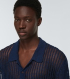 King & Tuckfield - Openwork cotton and linen bowling shirt