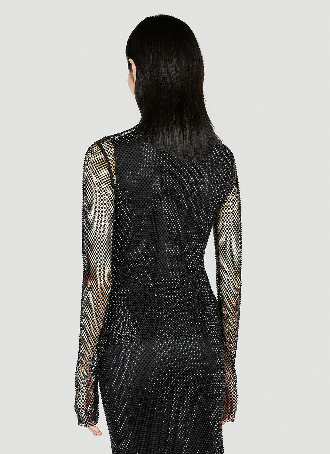 Sportmax Noemi Rhinestone Mesh Top