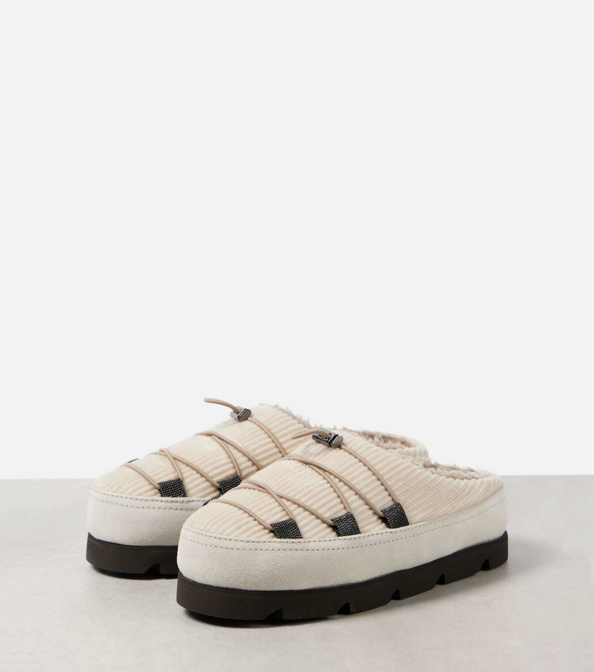 Brunello Cucinelli Chunky shearling-lined slippers