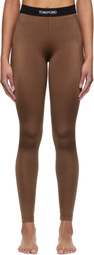 TOM FORD Brown Lustrous Signature Leggings