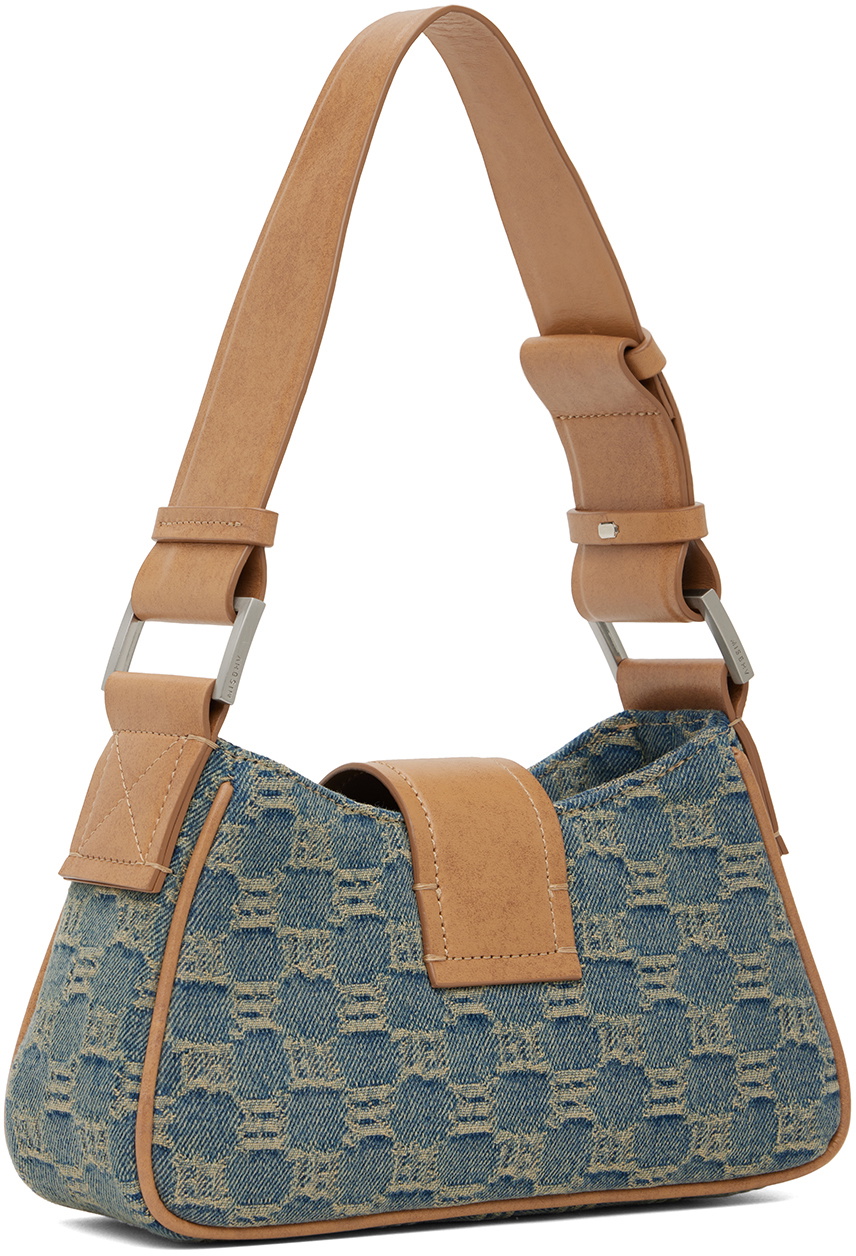 MISBHV Blue & Brown Small Washed Denim Shoulder Bag