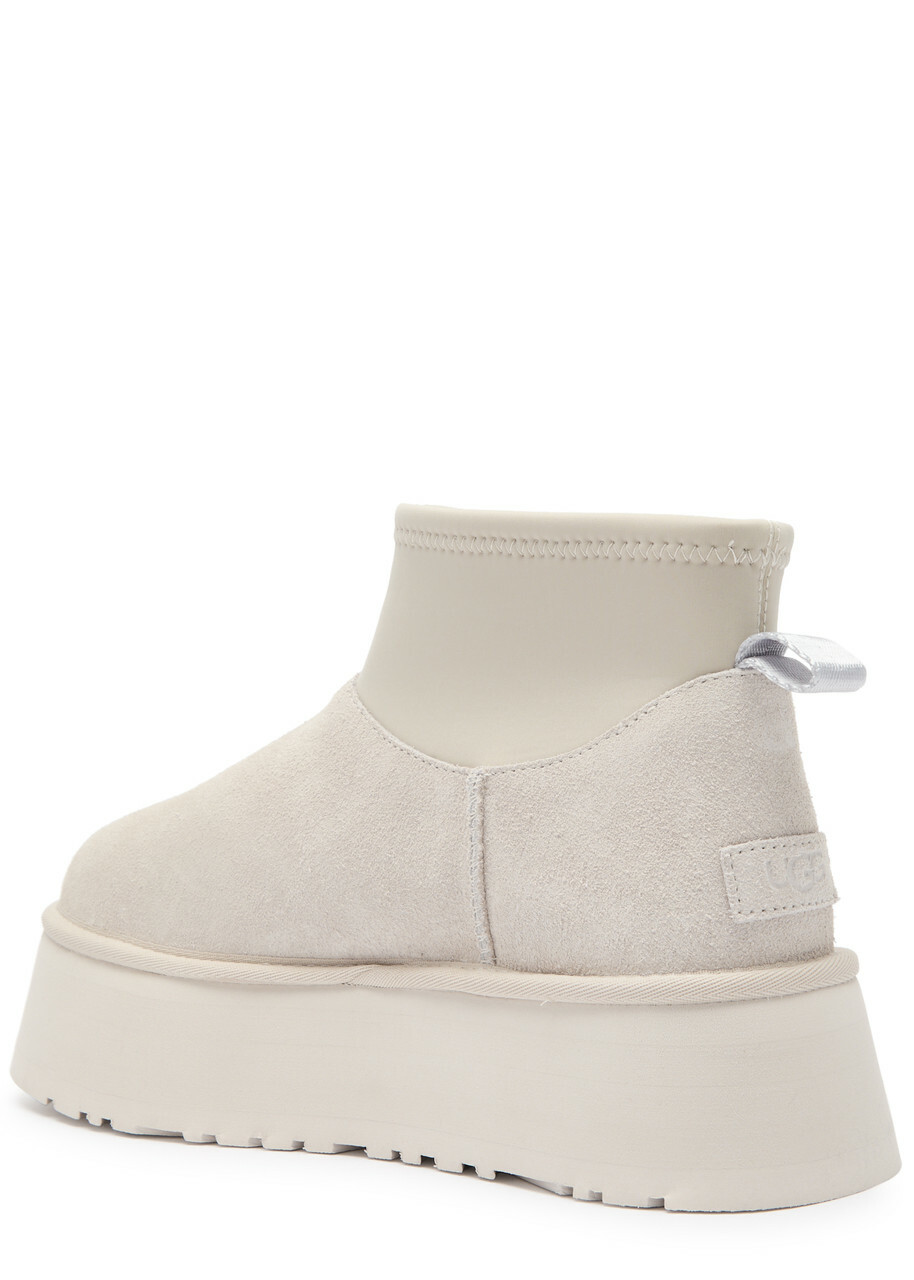 Ugg Classic Mini Dipper Puffer Suede Ankle Boots White Ugg display picture 1