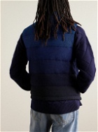Missoni - Quilted Degradé Shell-Trimmed Waffle-Knit Down Gilet - Blue