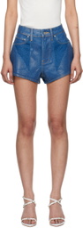 Dion Lee Blue Darted Denim Shorts