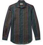 Etro - Striped Silk-Twill Shirt - Green