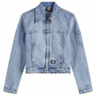 Dickies Women's Denim Slim Jacket in Rinsed Blue