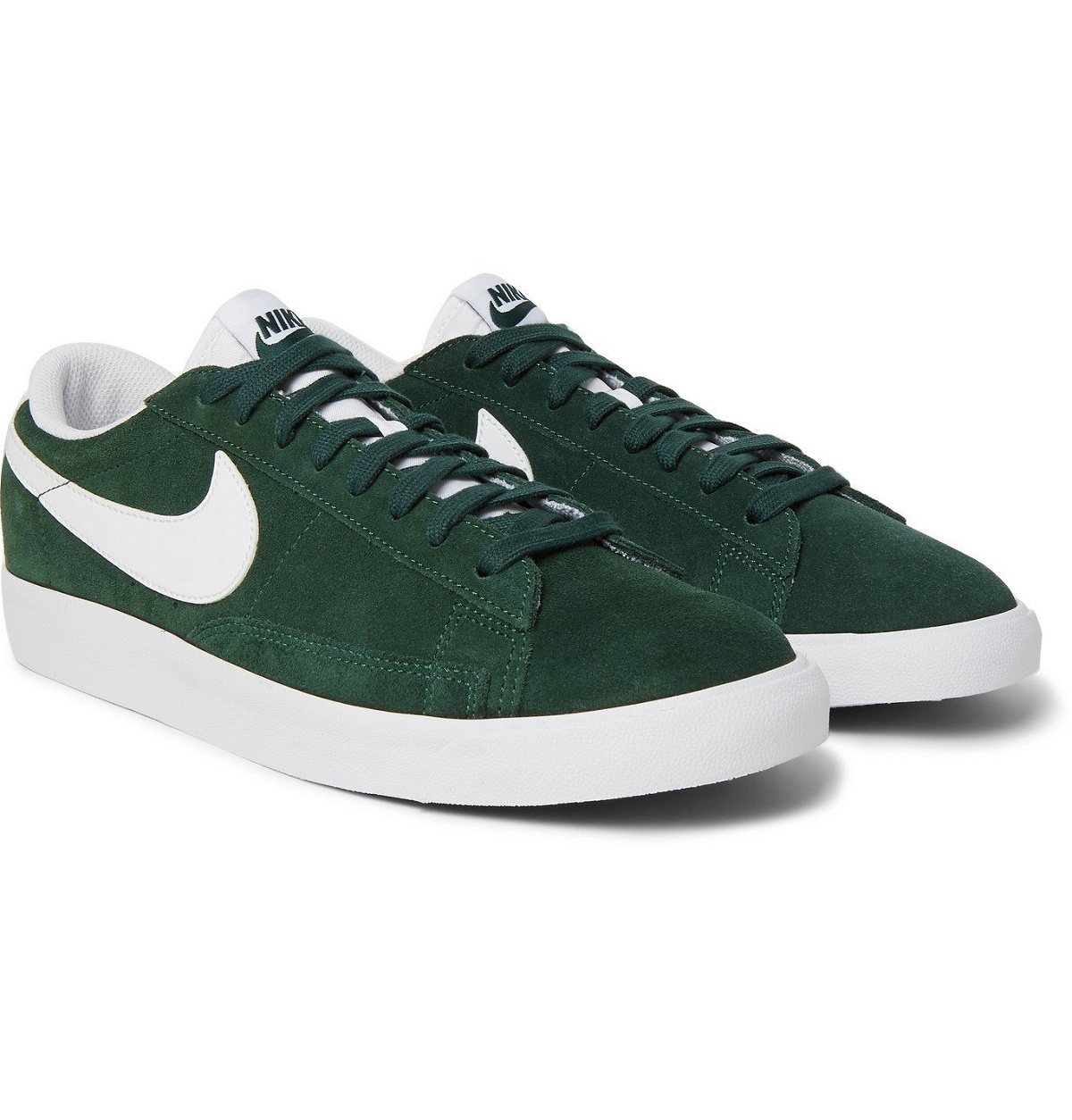 Ver weg Bejaarden Kabelbaan NIKE - Blazer Low Leather-Trimmed Suede Sneakers - Green Nike