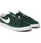 NIKE - Blazer Low Leather-Trimmed Suede Sneakers - Green
