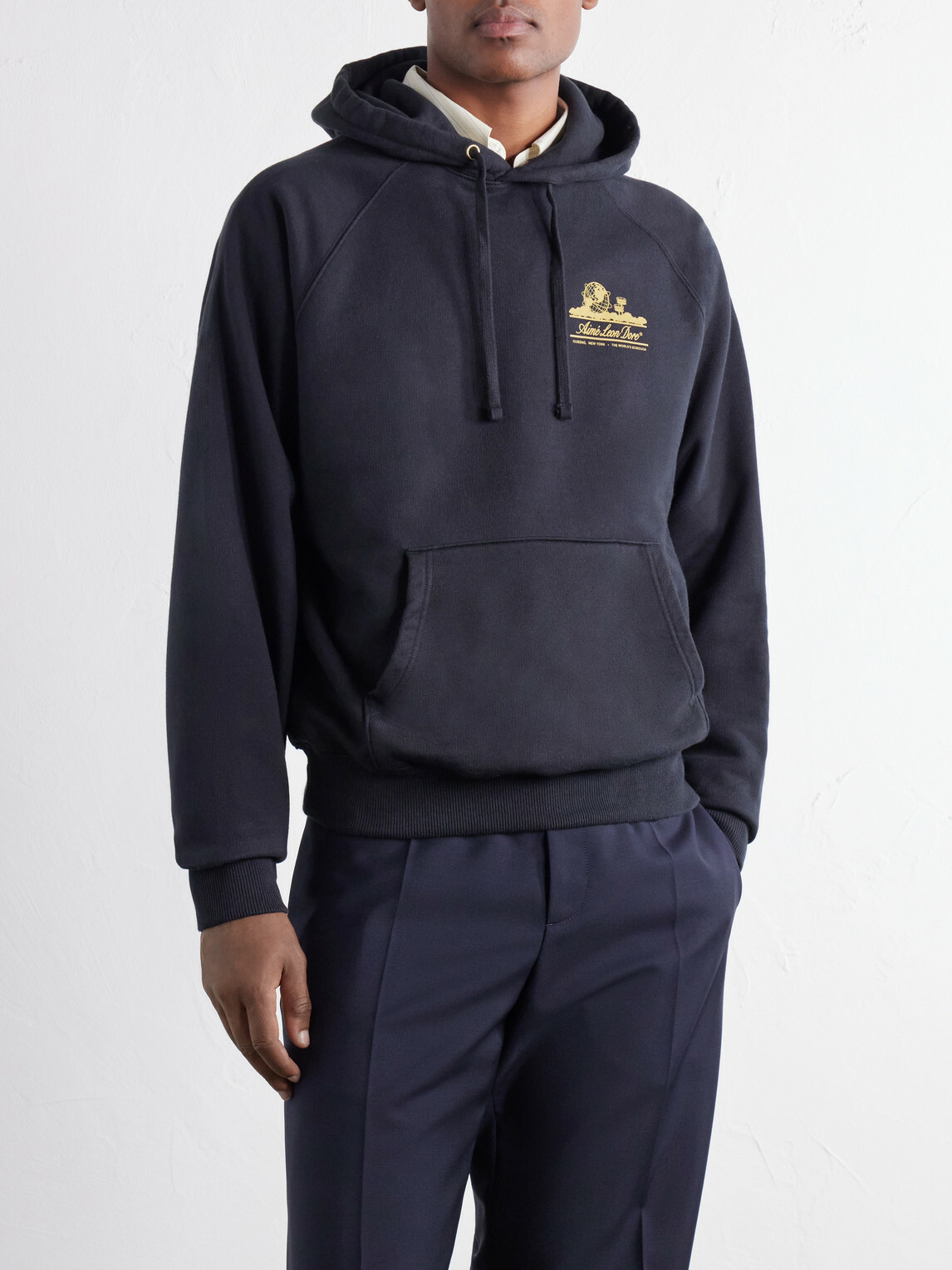 Aimé Leon Dore - Unisphere Logo-Print Cotton-Jersey Hoodie - Black