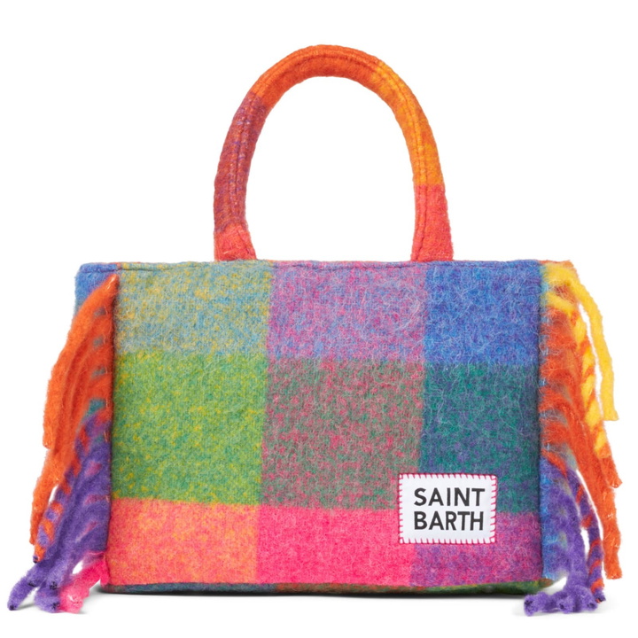 Photo: MC2 Saint Barth Colette Blanket Handbag With Check Print