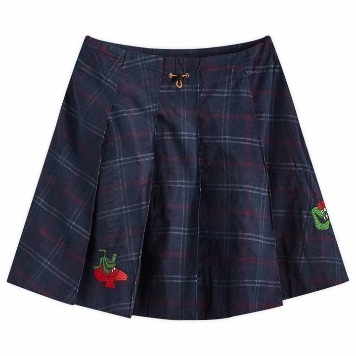 Photo: Brain Dead Women's Mesa Pleated Skirt in Blue Multi