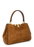 Tory Burch Eleanor Mini T-logo Suede top Handle bag - Caramel