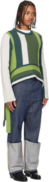 Edward Cuming Off-White & Green Monkey Bar Sweater
