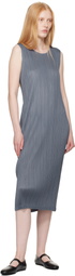PLEATS PLEASE ISSEY MIYAKE Blue Monthly Colors May Maxi Dress