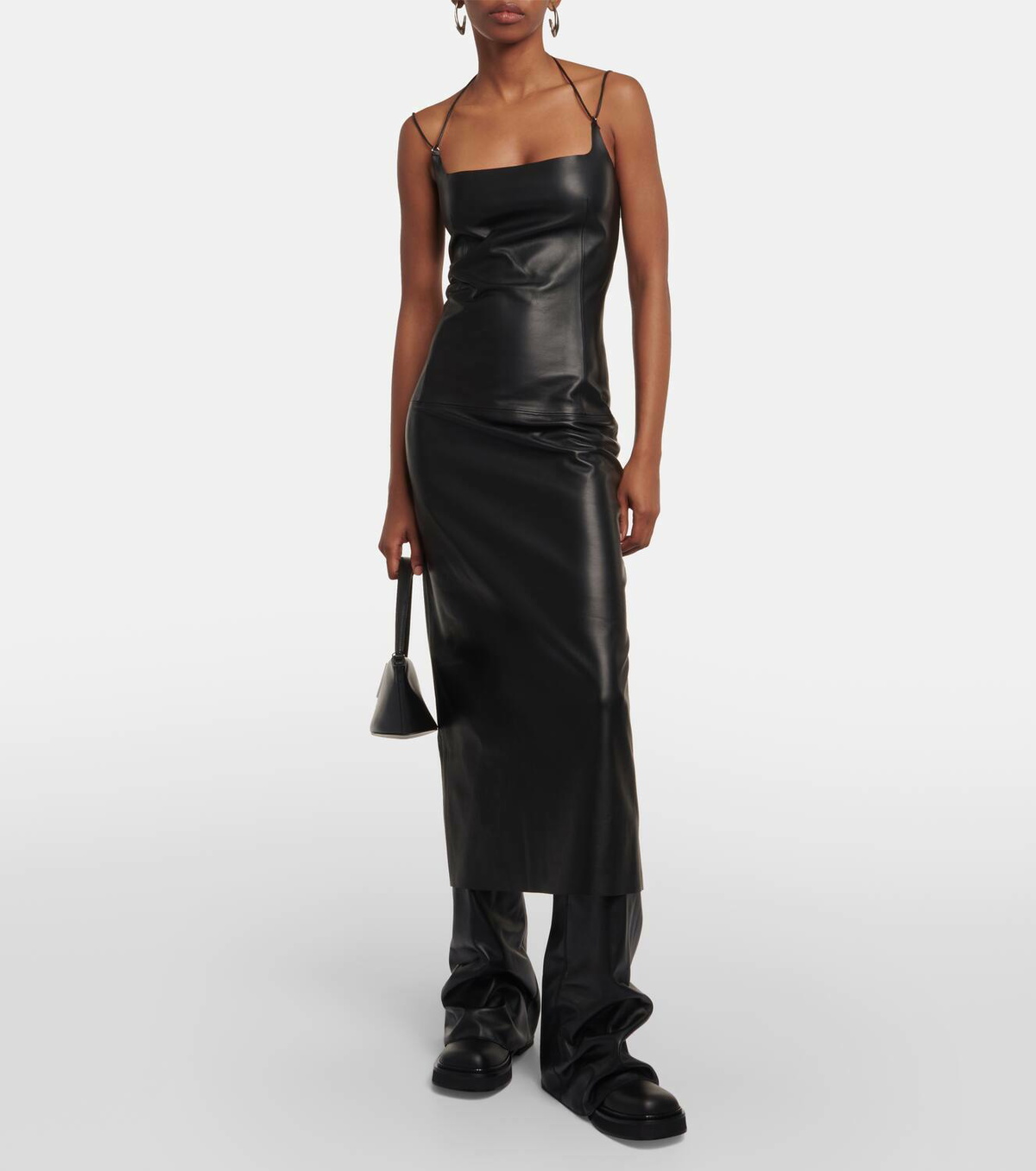 The Attico Leather midi dress The Attico