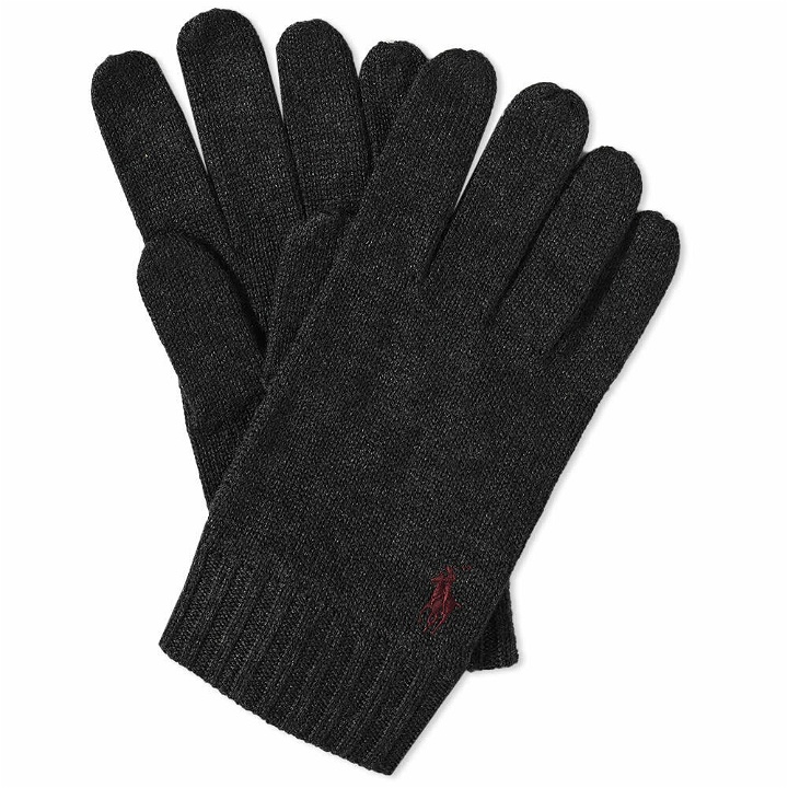 Photo: Polo Ralph Lauren Men's Merino Wool Gloves in Dark Granite Heather