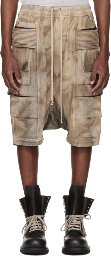 Photo: Rick Owens DRKSHDW Gray Temple Creatch Pods Denim Cargo Shorts