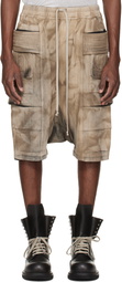 Rick Owens DRKSHDW Gray Temple Creatch Pods Denim Cargo Shorts