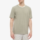 Folk Men's Stripe T-Shirt in Olive/Ecru Melange