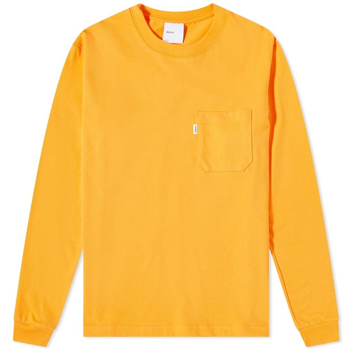 Photo: Adsum Men's Long Sleeve Classic Pocket T-Shirt in Tangerine
