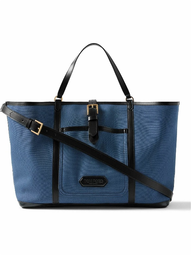 Photo: TOM FORD - East West Leather-Trimmed Canvas Tote Bag