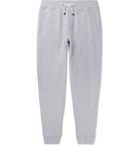 Brunello Cucinelli - Mélange Fleece-Back Stretch-Cotton Jersey Sweatpants - Gray