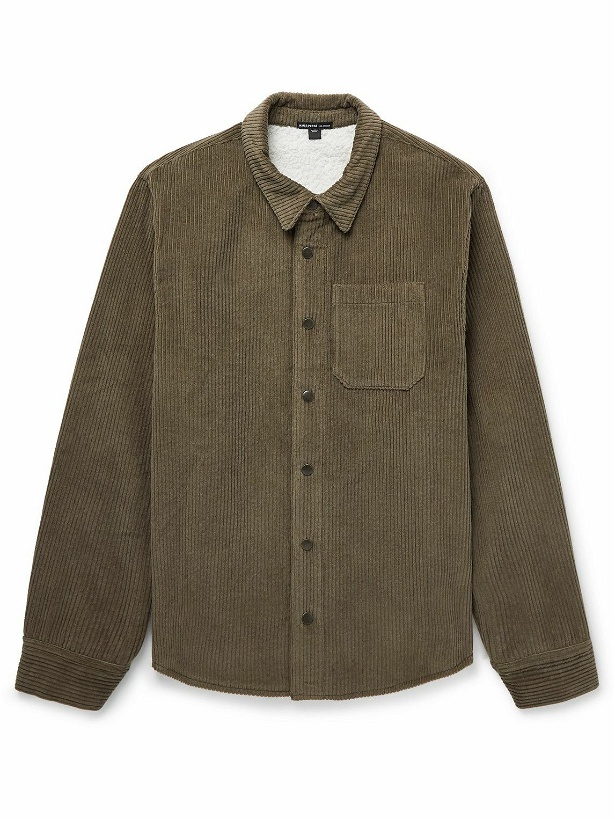 Photo: James Perse - Faux Shearling-Lined Cotton-Blend Corduroy Overshirt - Brown