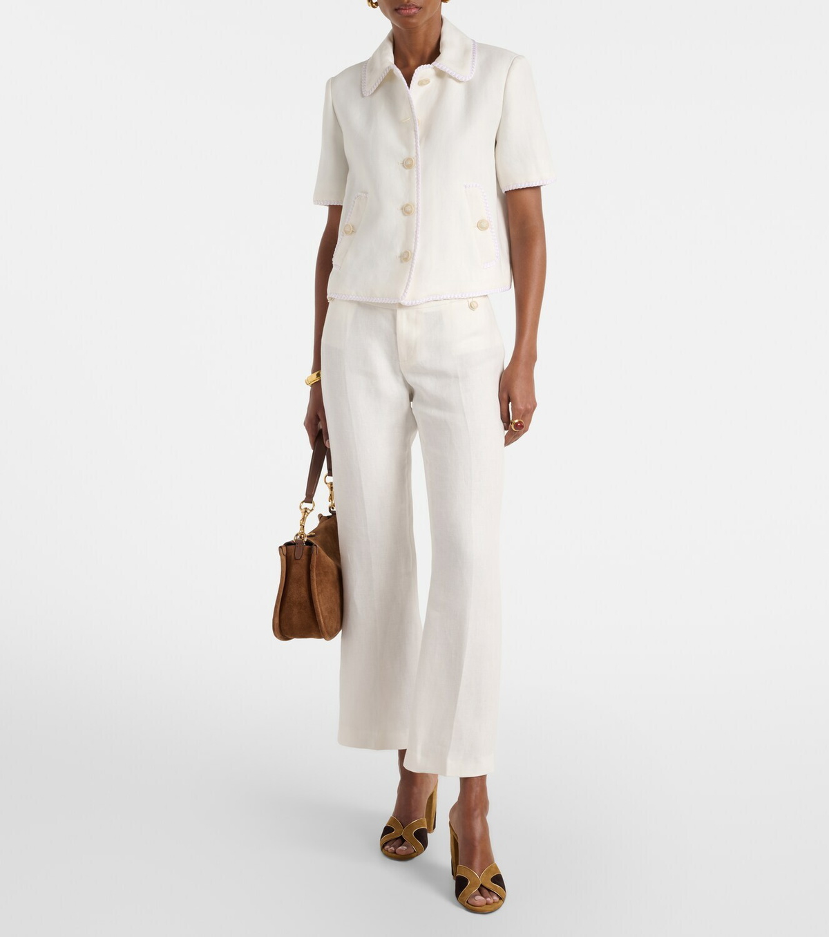 Etro Linen bootcut pants
