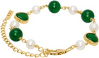 VEERT Gold & Green Onyx Freshwater Pearl Bracelet