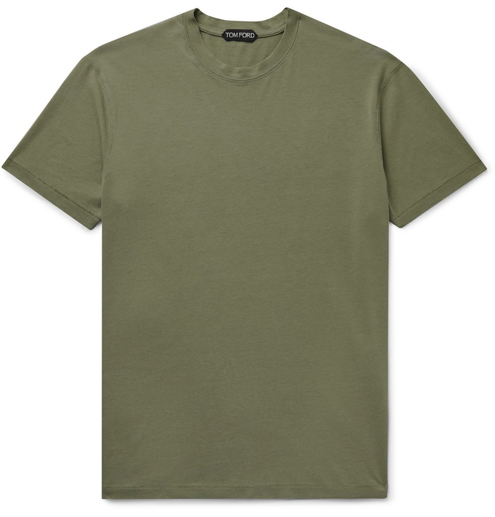 Photo: TOM FORD - Lyocell and Cotton-Blend Jersey T-Shirt - Green