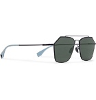 Fendi - Square-Frame Metal Polarised Sunglasses - Black