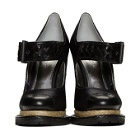 Bottega Veneta Black Satin Wedge Sandals
