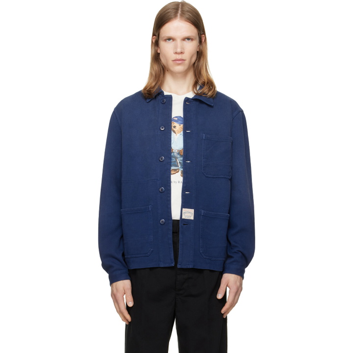 Photo: Polo Ralph Lauren Blue Moleskin Utility Overshirt