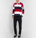 Thom Browne - Striped Cotton-Jersey Polo Shirt - Men - Red