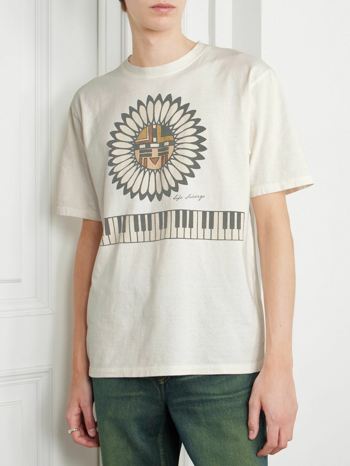 日本製 KAPITAL キャピタル コットンニットtシャツ L 日本製 KAPITAL キャピタル コットンニットtシャツ L