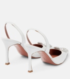 Amina Muaddi - Camelia leather slingback pumps
