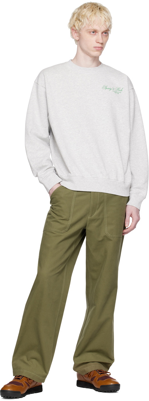 Sporty & Rich Gray Villa Sweatshirt Sporty & Rich