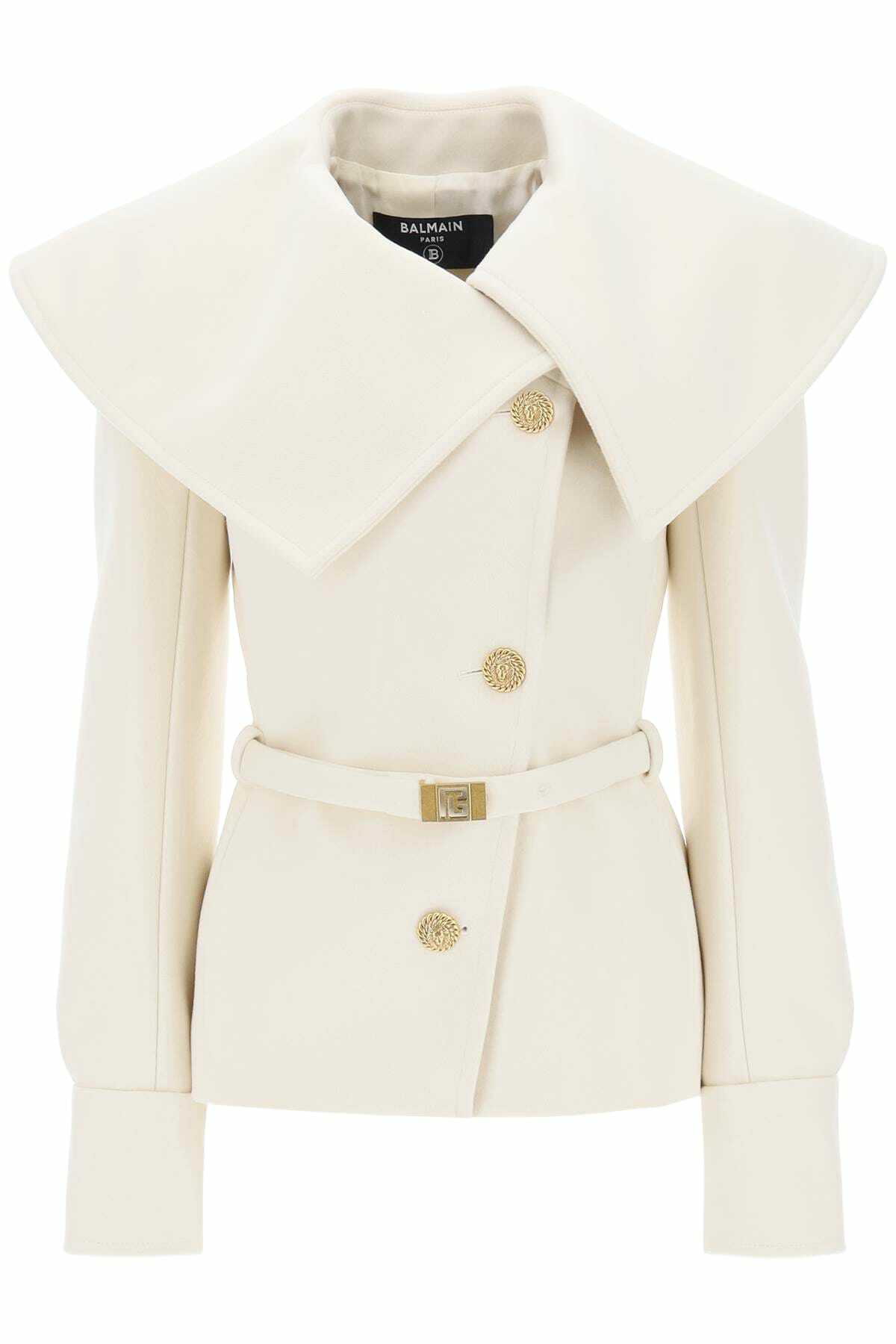 【関税＆送料込み】Balmain Beige Polyamide Blend Jacket Balmain // Double Belted Safari Jacket – VSP Consignment