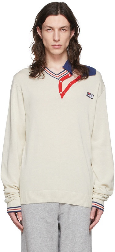 Photo: Y/Project White Fila Edition Double Collar Sweater