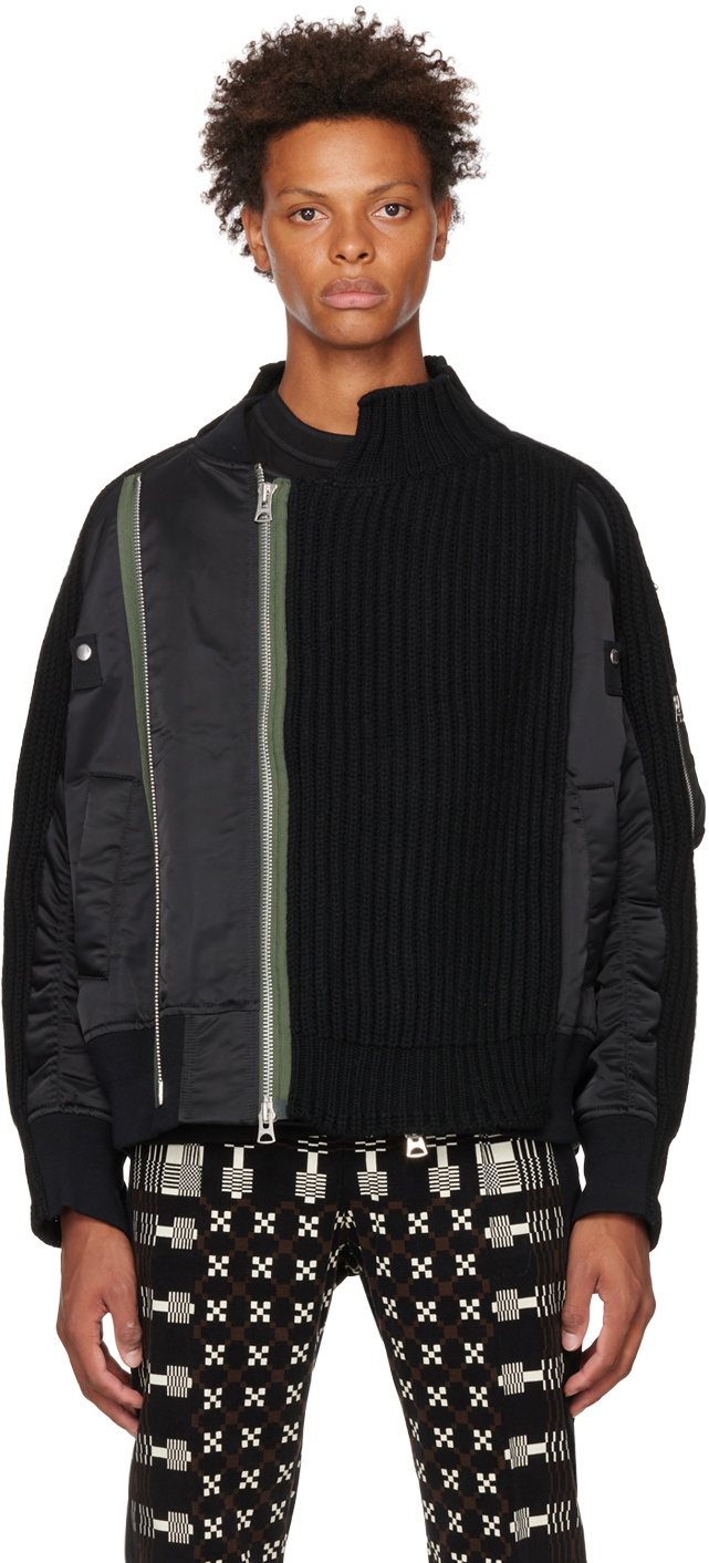 ジャケット・アウター Sacai 22aw knit bomber jacket Sacai Nylon Twill & Knit Bomber Jacket | Saks Fifth Avenue