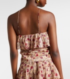 Marant Etoile Dijimia printed ruffled cotton top