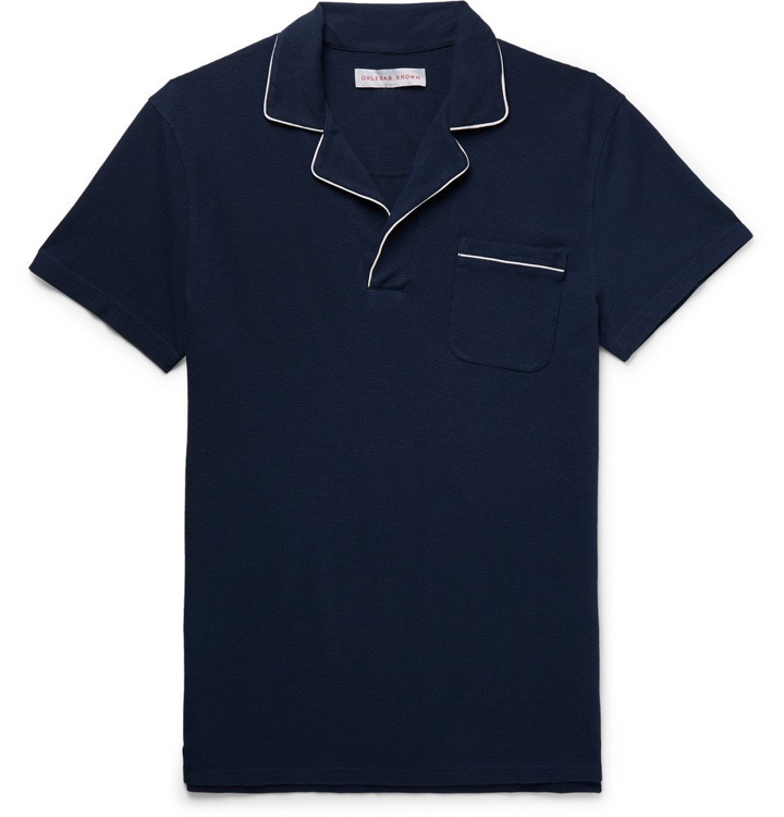 Photo: Orlebar Brown - Slim-Fit Cotton-Piqué Polo Shirt - Navy