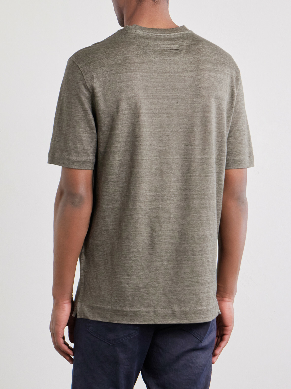 Zegna - Oasi Knitted Linen T-Shirt - Brown