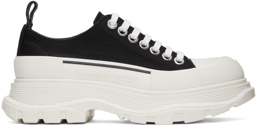 Alexander McQueen Black & White Slick Sneakers Alexander McQueen