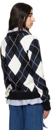 Charles Jeffrey LOVERBOY Navy & White Smart Sweater