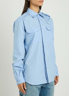 Aaron Esh Military Cotton-poplin Shirt Blue